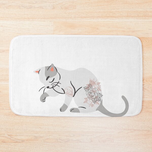 Item preview, abstract flowers tatoo cat designed and sold by Donya-Adel.