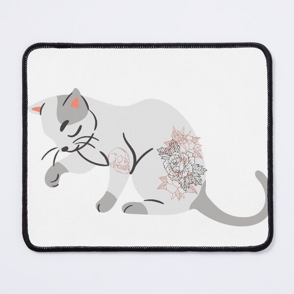 Item preview, abstract flowers tatoo cat designed and sold by Donya-Adel.