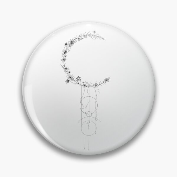 Item preview, dainty floral moon designed and sold by abby cartwright.
