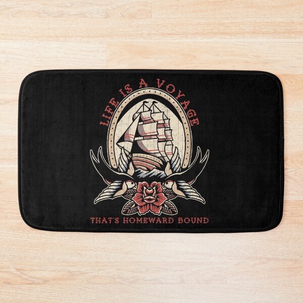 Item preview, Life is a Voyage That's Homeward Bound, Old School Nautical Sailing Ship Tattoo designed and sold by Proverbial Wisdom Design.