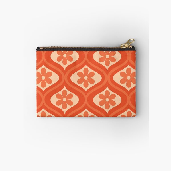 Item preview,  Retro Orange Flower Pattern on  Mid Century oval ogee  designed and sold by Yasminepatterns .