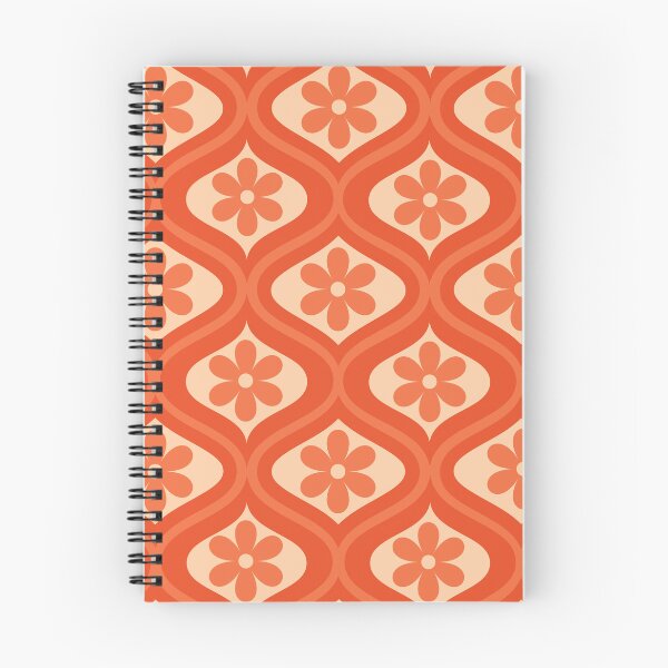 Item preview,  Retro Orange Flower Pattern on  Mid Century oval ogee  designed and sold by Yasminepatterns .