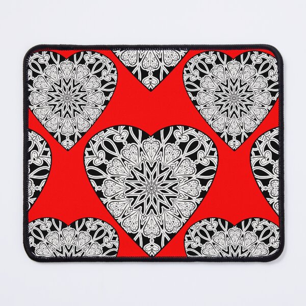Item preview, Red heart mandala seamless pattern designed and sold by AleFairyland.
