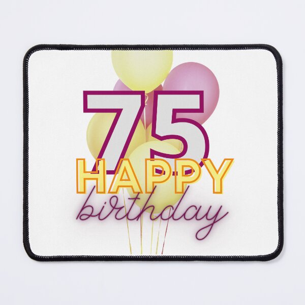 Item preview, 75th birthday -red and yellow balloons Happy birthday designed and sold by pinkdreamdesign.