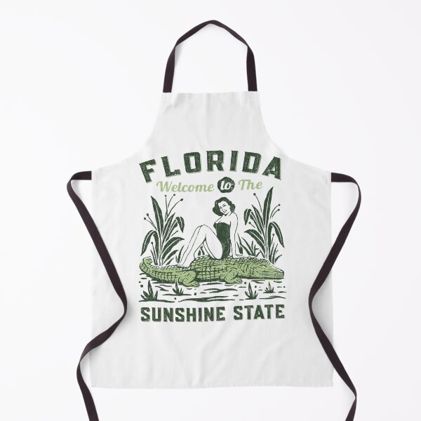 Item preview, Florida, the Sunshine State, Retro Pin Up Girl & Alligator designed and sold by Proverbial Wisdom Design.