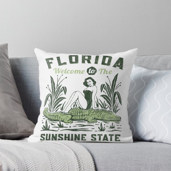 Item preview, Florida, the Sunshine State, Retro Pin Up Girl & Alligator designed and sold by Proverbial Wisdom Design.
