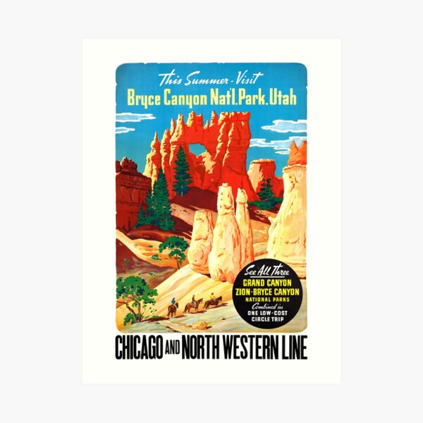 USA Utah Vintage Travel Poster Restored Art Print