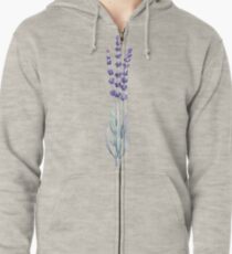 Watercolor lavender Zipped Hoodie