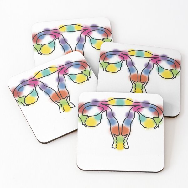 Item preview, Rainbow uterus and ovaries   Line art.   Anatomy human female design designed and sold by Drevych-shop.