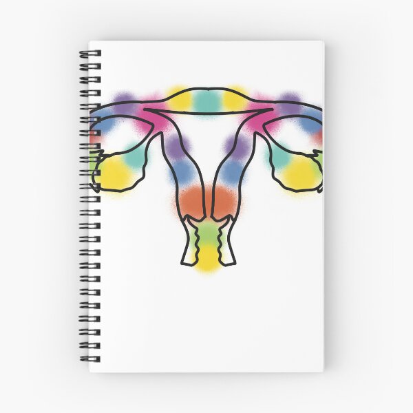 Item preview, Rainbow uterus and ovaries   Line art.   Anatomy human female design designed and sold by Drevych-shop.