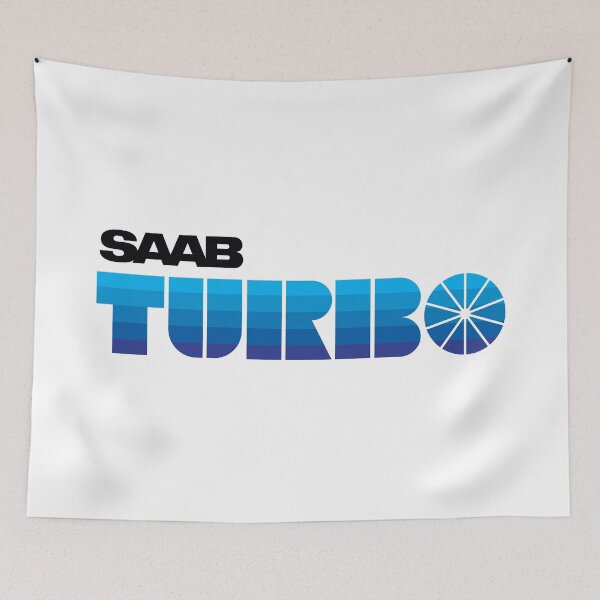 Item preview, SAAB Turbo retro look badge Blue stripes designed and sold by blackdogshop.