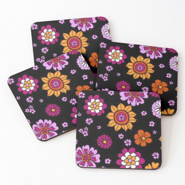 Item preview, DIGITAL TRENDS DARK retro flower pattern designed and sold by THE AMERICAN TEEVANGELIST.