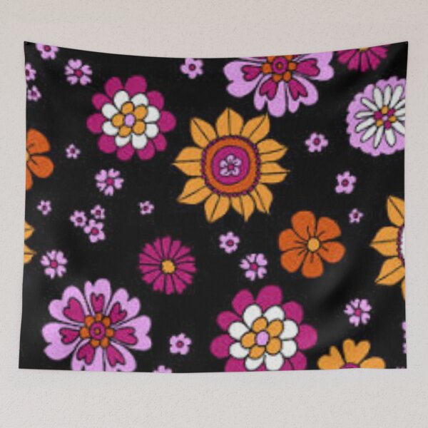 Item preview, DIGITAL TRENDS DARK retro flower pattern designed and sold by THE AMERICAN TEEVANGELIST.