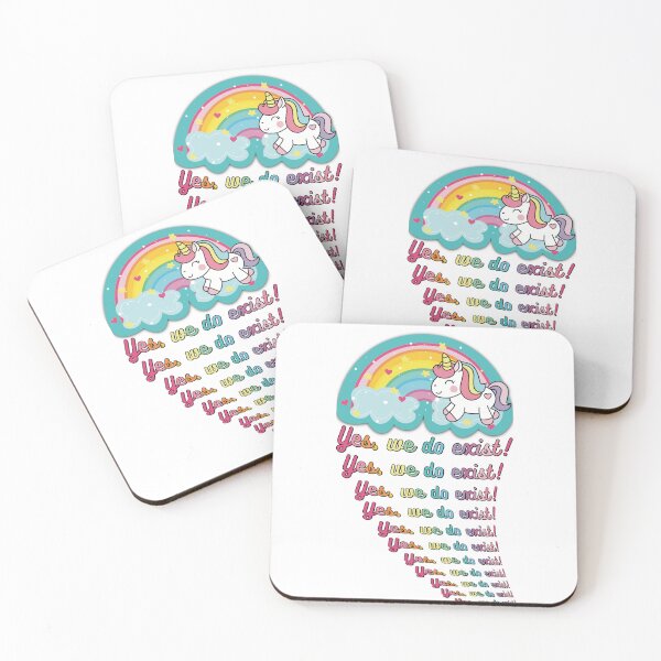 Item preview, Unicorns!!!! Yes, We Do Exist! Cute Kawaii Unicorn with Rainbow & Clouds designed and sold by MunsyArt.