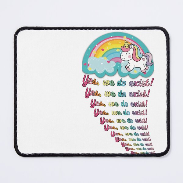 Item preview, Unicorns!!!! Yes, We Do Exist! Cute Kawaii Unicorn with Rainbow & Clouds designed and sold by MunsyArt.