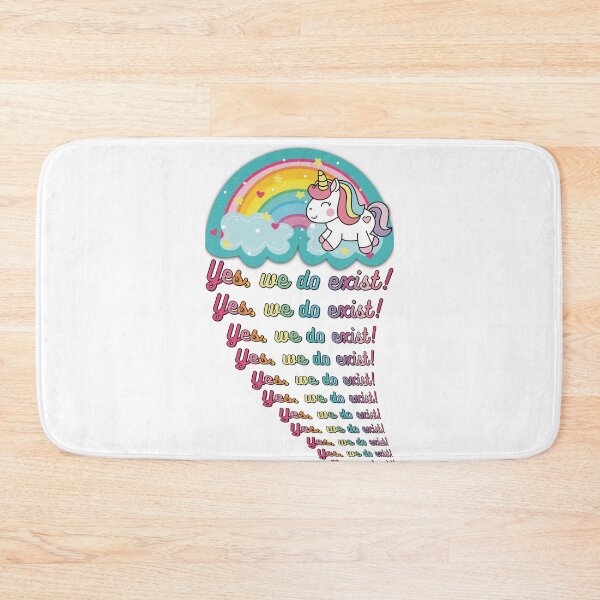 Item preview, Unicorns!!!! Yes, We Do Exist! Cute Kawaii Unicorn with Rainbow & Clouds designed and sold by MunsyArt.