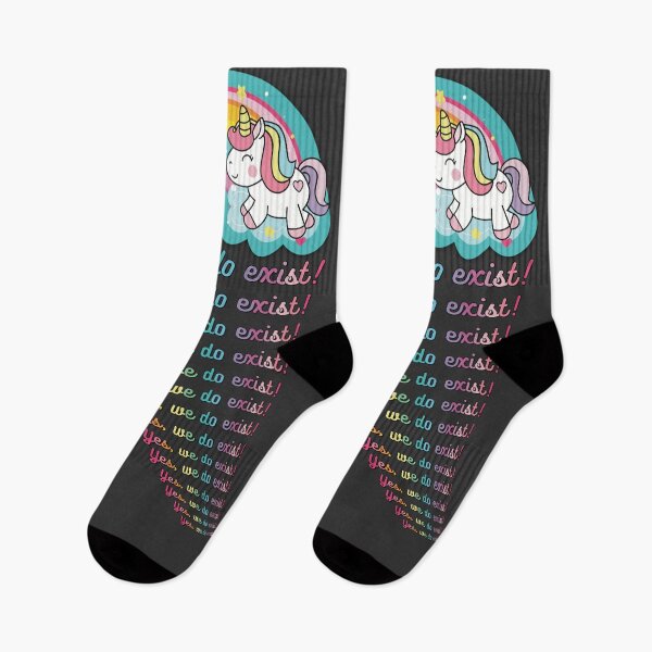 Item preview, Unicorns!!!! Yes, We Do Exist! Cute Kawaii Unicorn with Rainbow & Clouds designed and sold by MunsyArt.