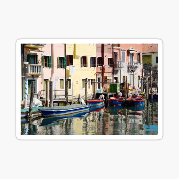 Italian Fishing Boats Photo Chioggia Little Venice Italy Sticker