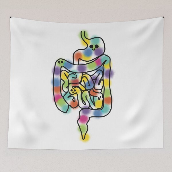 Item preview, Rainbow Cute kawaii Digestive system medical lineart designed and sold by Drevych-shop.