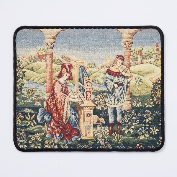 Item preview, MEDIEVAL MUSIC IN COURT GARDEN AND LANDSCAPE Antique Tapestry designed and sold by BulganLumini.