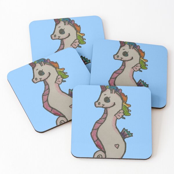 Item preview, Unicorn Seahorse - Cute Cartoon Kid Drawing designed and sold by LexiesDoodle.
