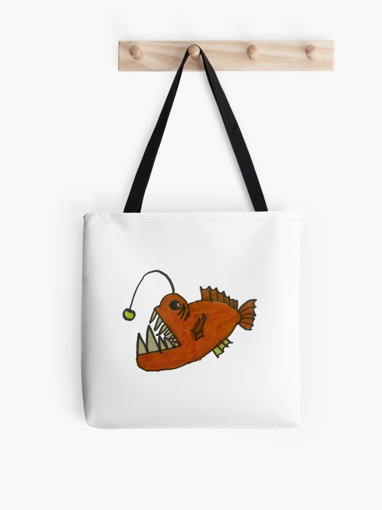 Angler Fish - Cute Cartoon Kid Drawing Tote Bag for Sale by LexiesDoodle
