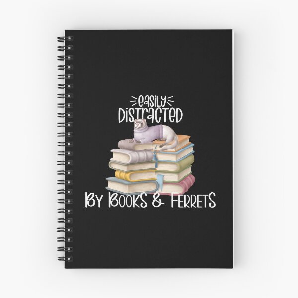 Item preview, Easily Distracted By Books And Ferrets, Ferret on Stack of Books designed and sold by PrintedKat.