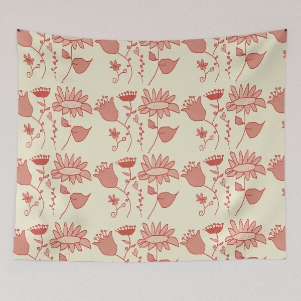 Item preview, Floral Cartoon Pink Pattern designed and sold by antevasinart.