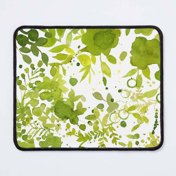 Item preview, Green chartreuse watercolor floral leaf pattern designed and sold by Sue Zipkin.