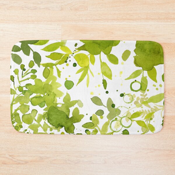 Item preview, Green chartreuse watercolor floral leaf pattern designed and sold by Sue Zipkin.