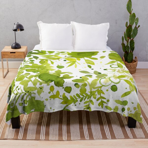 Item preview,  Green  chartreuse  watercolor floral leaf pattern  designed and sold by Sue Zipkin.