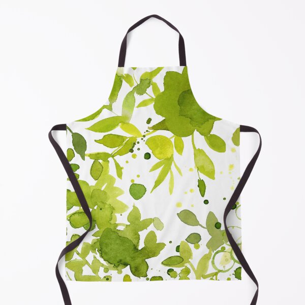 Item preview, Green chartreuse watercolor floral leaf pattern designed and sold by Sue Zipkin.