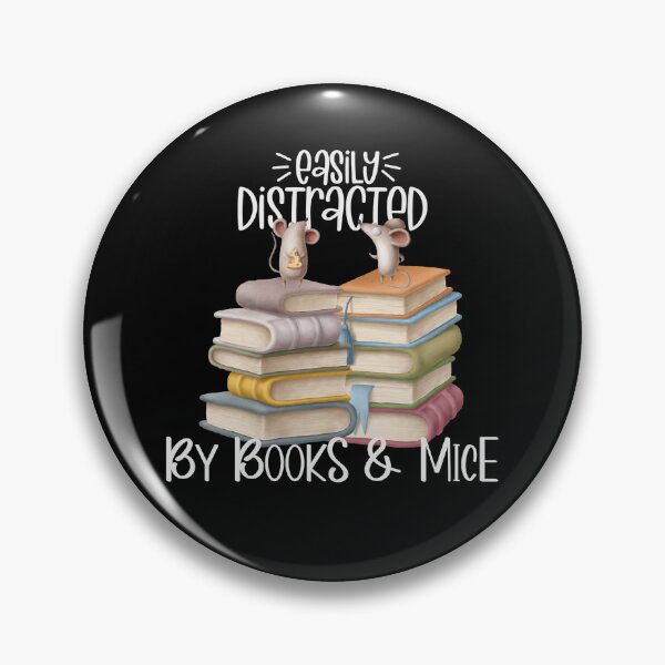 Item preview, Easily Distracted By Books And Mice, Cute Mice on Stack of Books, Mouse Lover designed and sold by PrintedKat.
