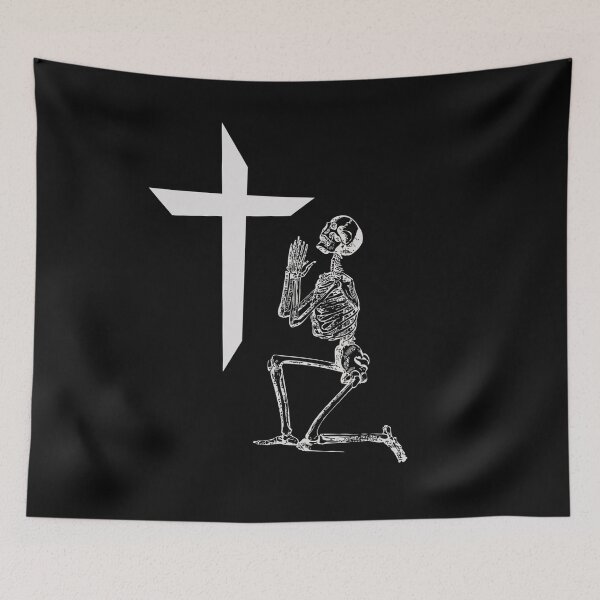 Item preview, Faith Based Art Cross Prayer Skeleton Art Christian  designed and sold by CattlettArt.