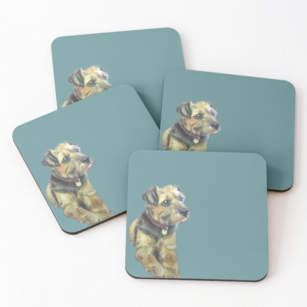 Item preview, Border Terrier Dog puppy pet portrait painting wall art designed and sold by Julieford.