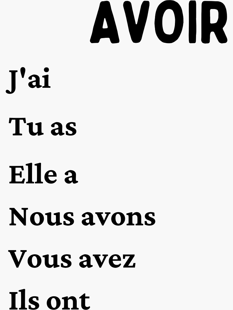 Konjugation Avoir Messy, Beautiful, Fun: French Verb Freebie Unit:
