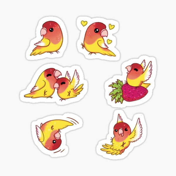 Item preview, Lutino Peach-faced Lovebirds designed and sold by NoodleSoupotDay.
