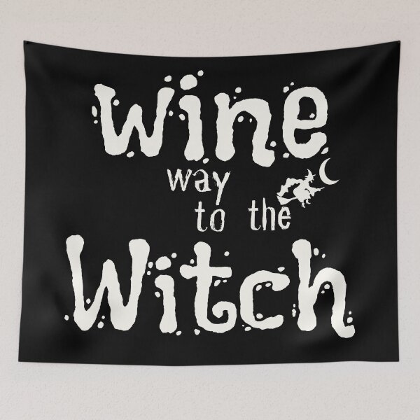 Item preview, Witch Way To The Wine| Funny Halloween  | Funny Wine Halloween  | Halloween Witch designed and sold by Alexa5454.