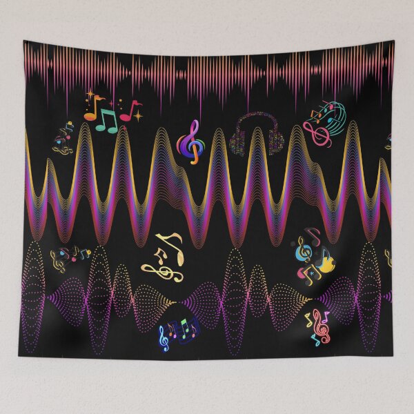 Item preview, Cute Retro Music Notes, Retro Music Waves designed and sold by universegrace.