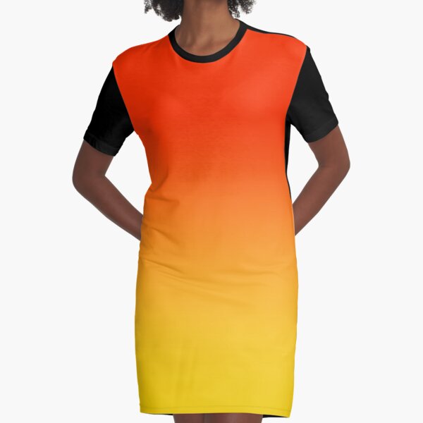 OMBRE GRADIENT ORANGE RED AND YELLOW ONE OF 100 CHIC OMBRE 2 TONE DESIGNS ON OZCUSHIONS Graphic T-Shirt Dress