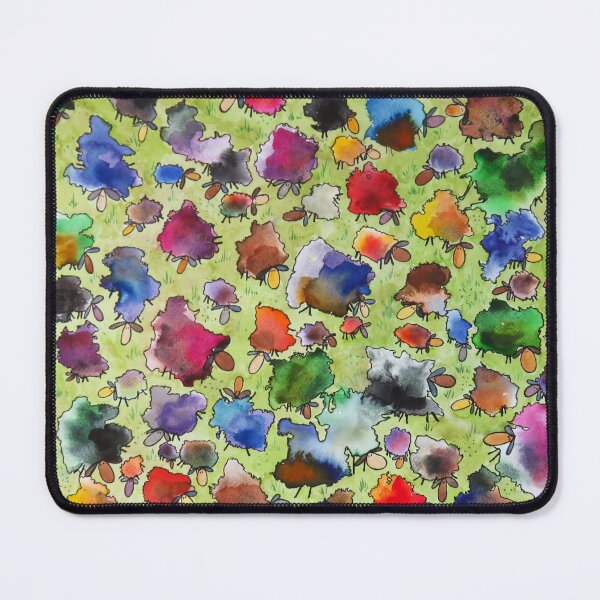 Item preview, Spinners Rare Breed Sheep Flock painting in watercolors and ink designed and sold by ChillonLeachArt.
