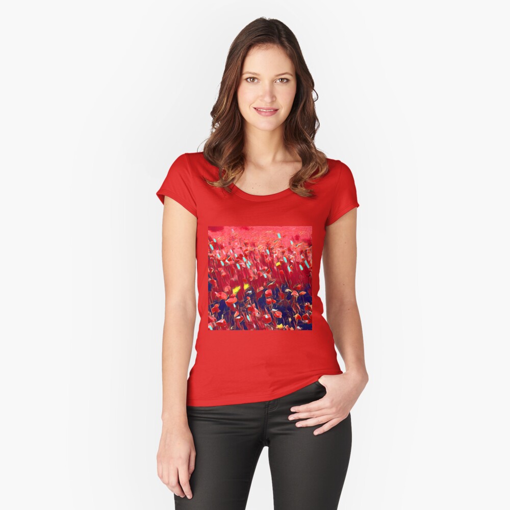 Magical poppy field Fitted Scoop T-Shirt