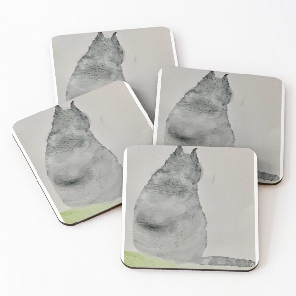 Item preview, Fat Gray Cat designed and sold by watercolorsLiz.