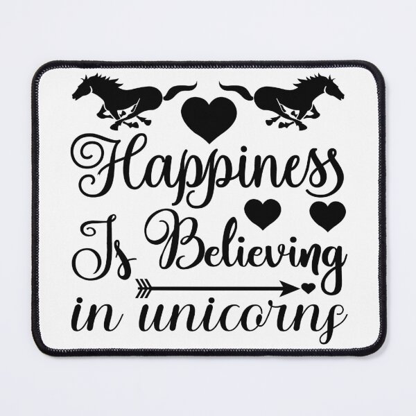 Item preview, Happiness Is Believing In Unicorns Fun Summer Unicorn Pony Funny Love Valentine Summer Gift Art Design Happy Life Apparel Essential Motivation Inspiration Joy Mood  designed and sold by DesignByHeartUK.