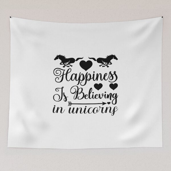 Item preview, Happiness Is Believing In Unicorns Fun Summer Unicorn Pony Funny Love Valentine Summer Gift Art Design Happy Life Apparel Essential Motivation Inspiration Joy Mood  designed and sold by DesignByHeartUK.