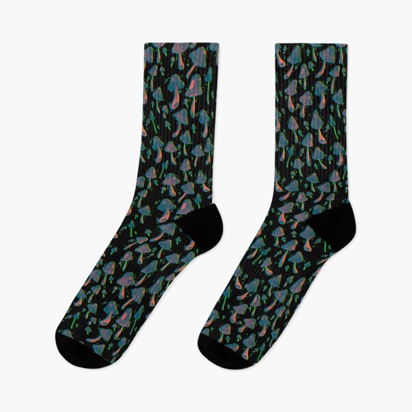 Item preview, Seamless glitched mushrooms designed and sold by AwkwardCrow.