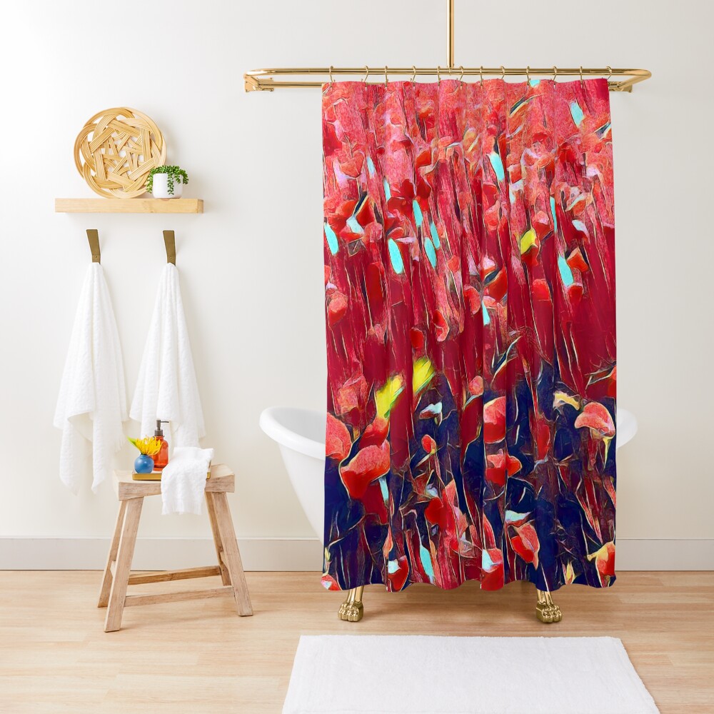 Magical poppy field Shower Curtain