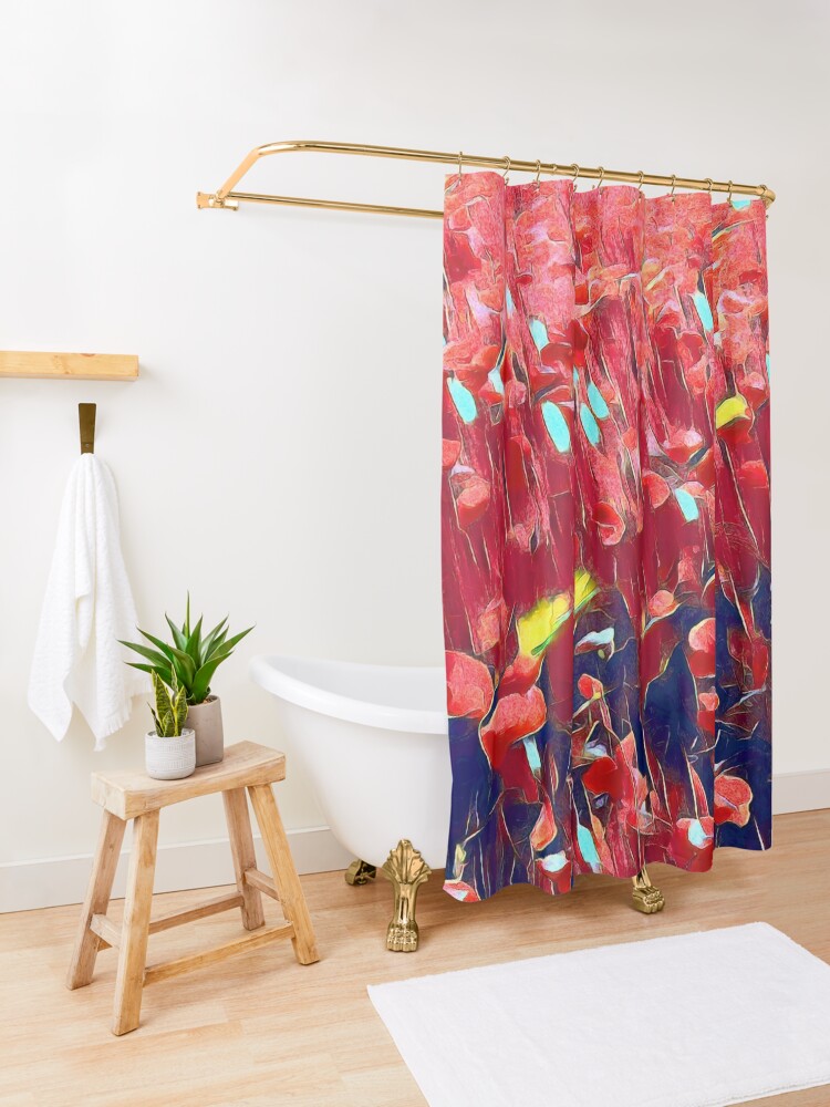Alternate view of Magical poppy field Shower Curtain