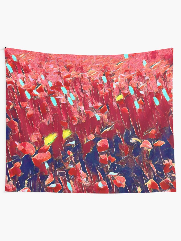 Alternate view of Magical poppy field Tapestry