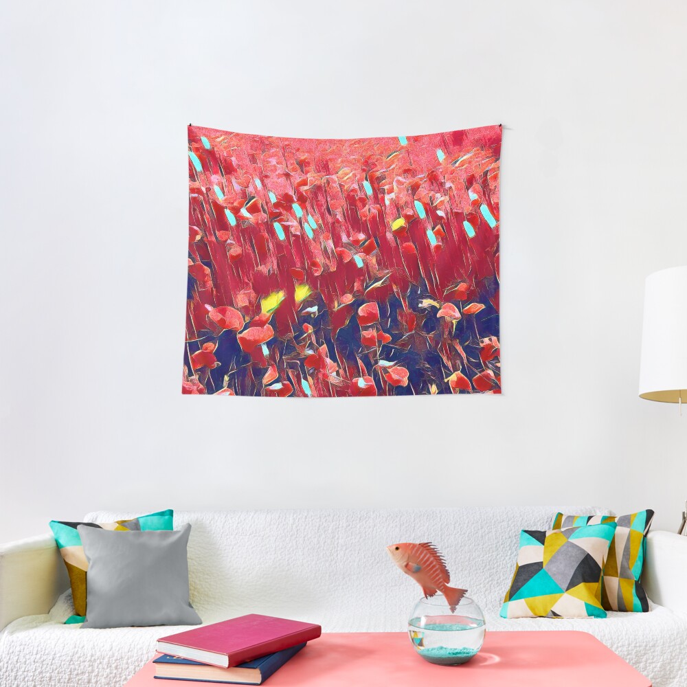 Magical poppy field Tapestry